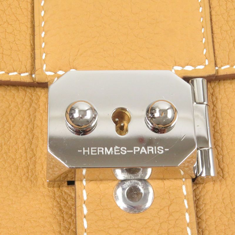 Hermes Sac A Depeches 21 Togo Leather Shoulder Bag Natural Sable — view 8