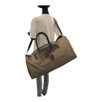 Gucci Brown Silver Hardware GG Supreme Canvas Leather Boston Bag — view 7