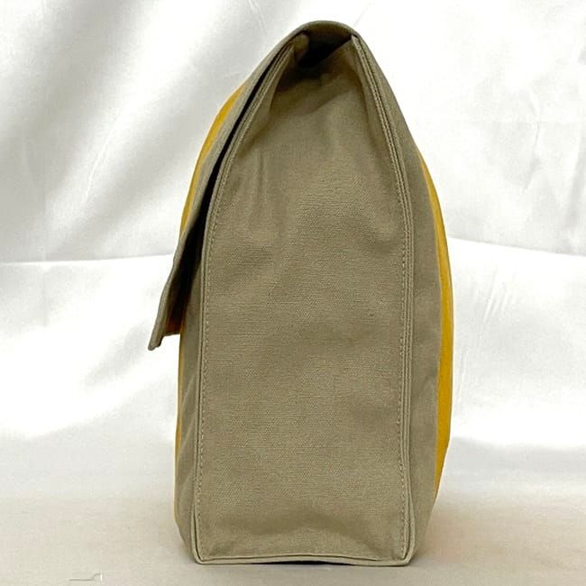 Hermes Clutch Bag Tapidocel Yellow Beige Cotton — view 2