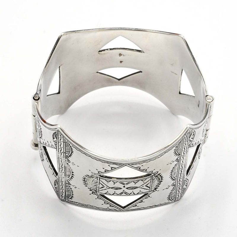 Hermes Bracelet Touareg 925 Silver Bangle 82.5 g Vintage Box And Bag K1238 — view 5