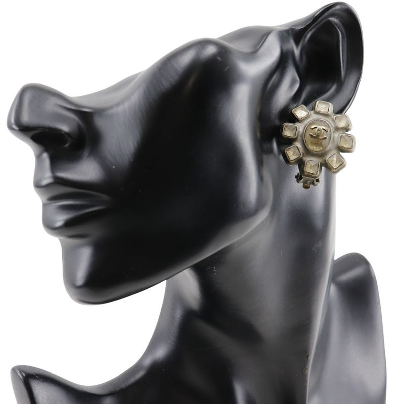 Chanel Coco Mark Metal Silver 10 C 20.3 g Earrings — view 3
