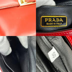 Prada Handbag Bn1670 Calf Rosso Red Gold Hardware Mini Bag Ribbon — view 7
