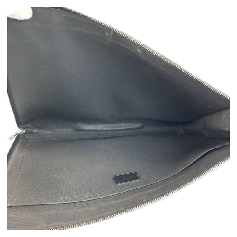 Louis Vuitton Monogram Eclipse Pochette Jules Black Grey Leather — view 7