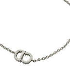 Christian Dior Bracelet Bangle Clair D LUNE CD Logo Metal Rhinestone Silver — view 8