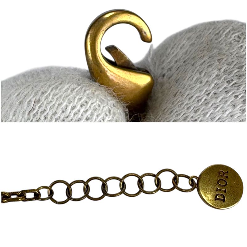 Christian Dior Bracelet Gold Hardware Pearl Star Rhinestone Vintage Work — view 8
