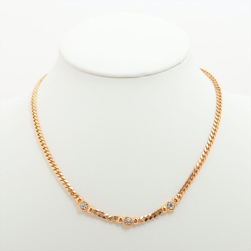 Christian Dior Necklace GP And Rhinestone Gold Germany — view 6