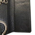 Gucci Double G 6-Ring Key Case Ring Leather Black — view 8