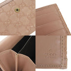Gucci W Hook Long Wallet Fold Guccissima GG Pink Beige Leather — view 6