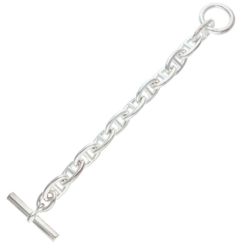 Hermes Chaine Dancre TGM Silver Bracelet 11 Link — view 3