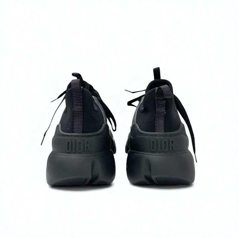 Christian Dior D-connect Sneakers Shoes Rubber Fabric Leather Black Logo — view 5