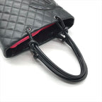 Chanel CC Logo Cambon Leather Patent Mini Hand Tote Black — view 7