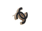 Chanel CC Logo Earrings Gold Black — view 4