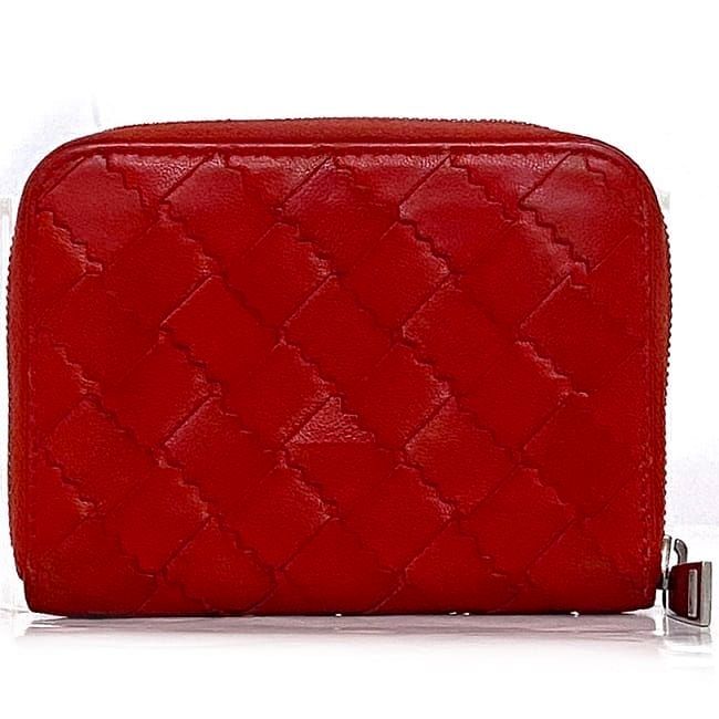 Bottega Veneta Coin Case Red Intrecciato — view 2
