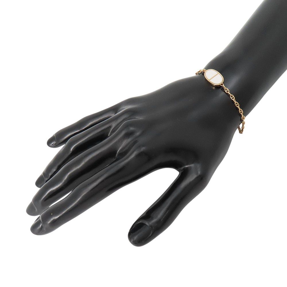 Hermes Bracelet Chaine D'ancre Verso 18K Pink Gold White Ceramic — view 3
