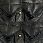 Chanel Quilted As3634 Black Chain Tote Bag Caviar Leather Gold Hardware — view 8