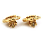 Chanel CC Gold Plated Vintage Earrings Coco Mark Logo Round Clip On — view 3
