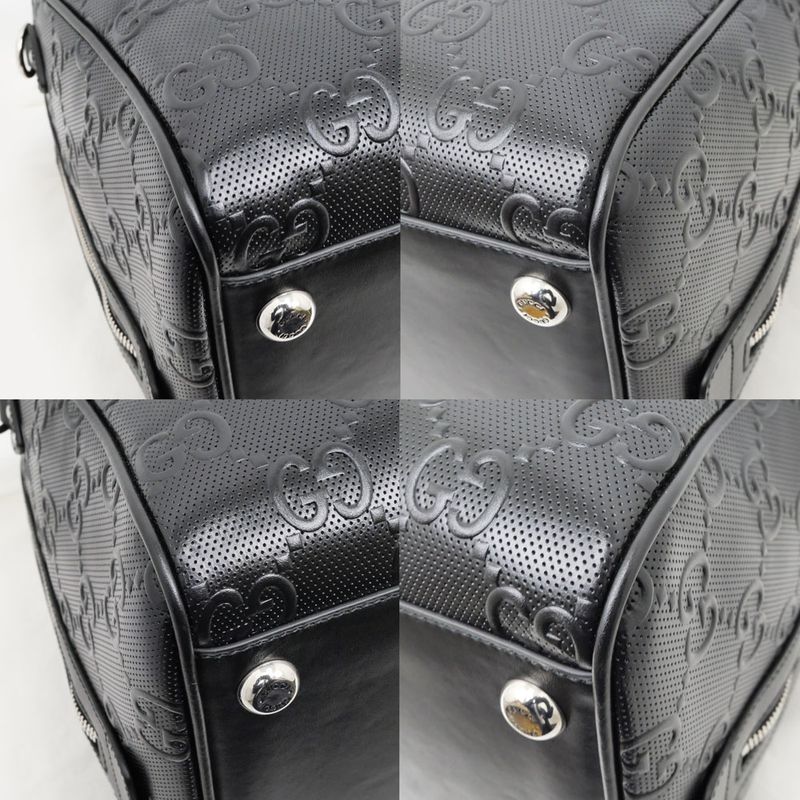 Gucci GG Embossed Boston Bag Black Leather 2-Way — view 5