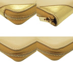 Celine Round Zipper Leather Gold Yellow Bifold Wallet 0472 — view 4
