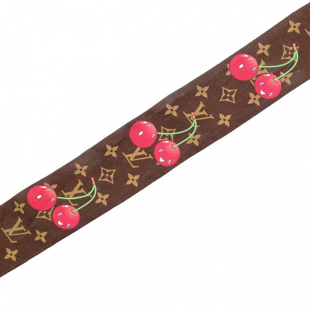 Louis Vuitton Takashi Murakami Twilly Monogram Cherry Scarf Bandeau