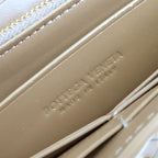 Bottega Veneta Intrecciato Flap Wallet Bifold Leather Long Brown Storage — view 8