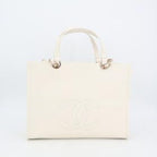 Chanel Small Zip Shop 2-Way White As3129 Tote Bag — view 4