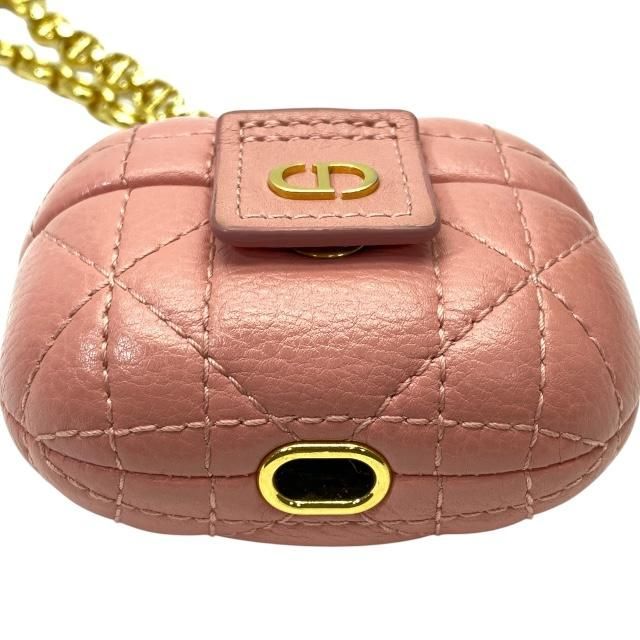 Christian Dior Cannage Airpods Pro Case Earphone Lambskin Leather Pink — view 4