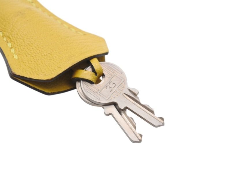 Hermes Clochette Cadena Key Set Taurillon Novillo Jaune Naple Gold — view 7