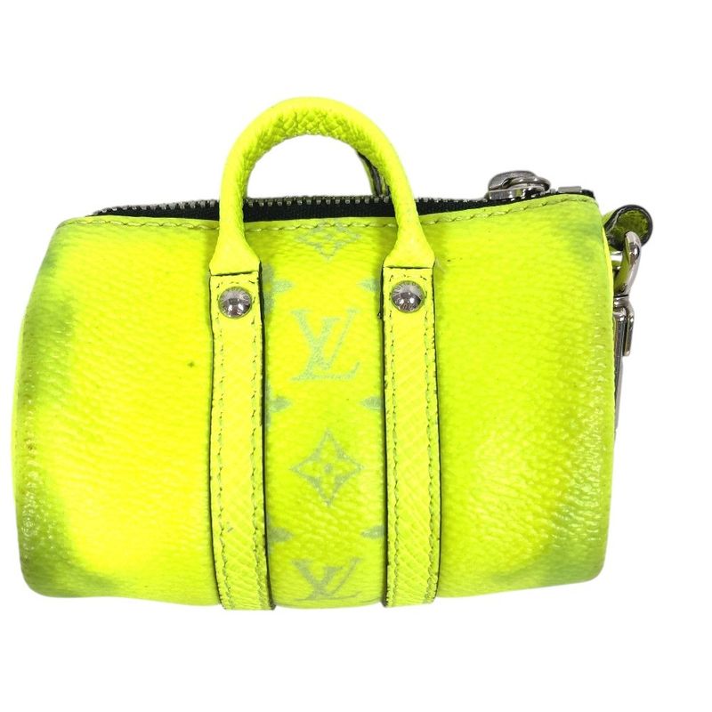 Louis Vuitton Key Holder Porte Cles Mini Keepall Taiga Leather Yellow — view 2