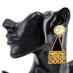 Chanel Quilted Bag Motif Vintage Gold Plated 93 A 37.8 — view 3