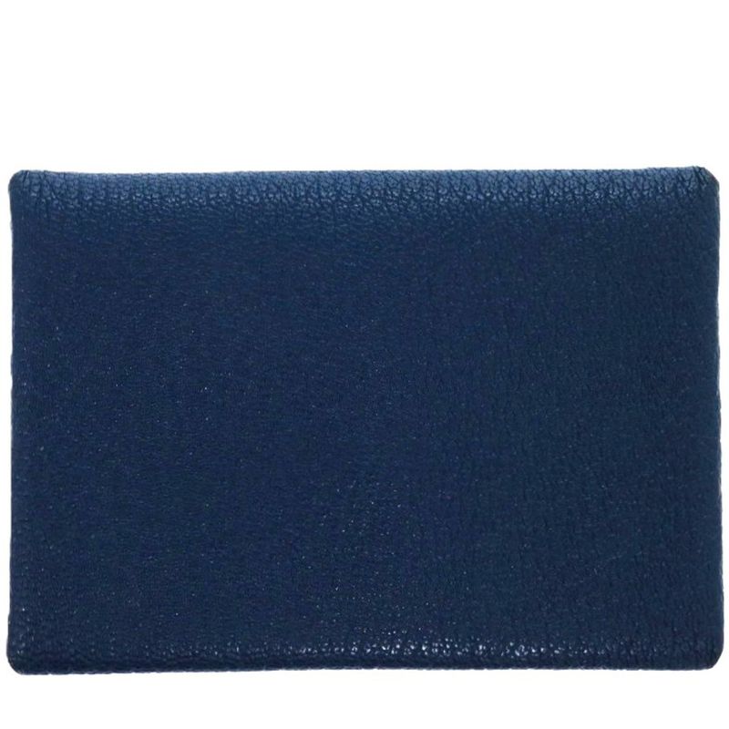 Hermes Calvi Duo Chevre Deep Blue Engraved B 0850 Card Case — view 3