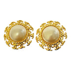 Chanel GP Faux Pearl 95 a Coco Mark Earrings Gold — view 3