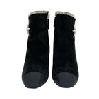 Chanel Boots Short Shoes Suede Fabric Black Rhinestone Star — view 2
