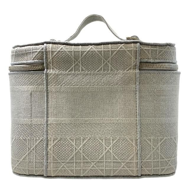 Christian Dior Cannage Vanity Handbag Logo Canvas Gray — view 2