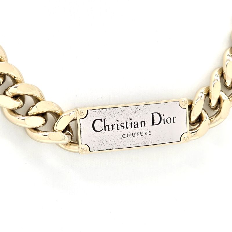 Christian Dior Couture Plate Choker Necklace 48 cm Long Light — view 3