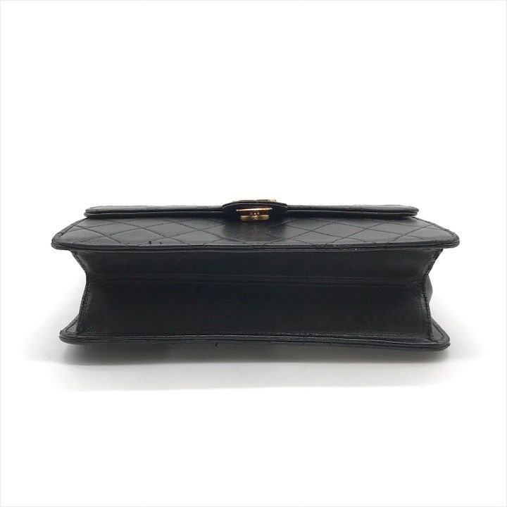 Chanel Quilted Lambskin CC Logo Push Lock Chain Shoulder Bag Black — view 3