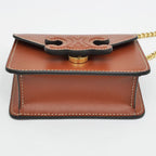 Celine Triomphe Card Holder With Chain 10 J743 dpv.04 lu Tan Brown — view 5