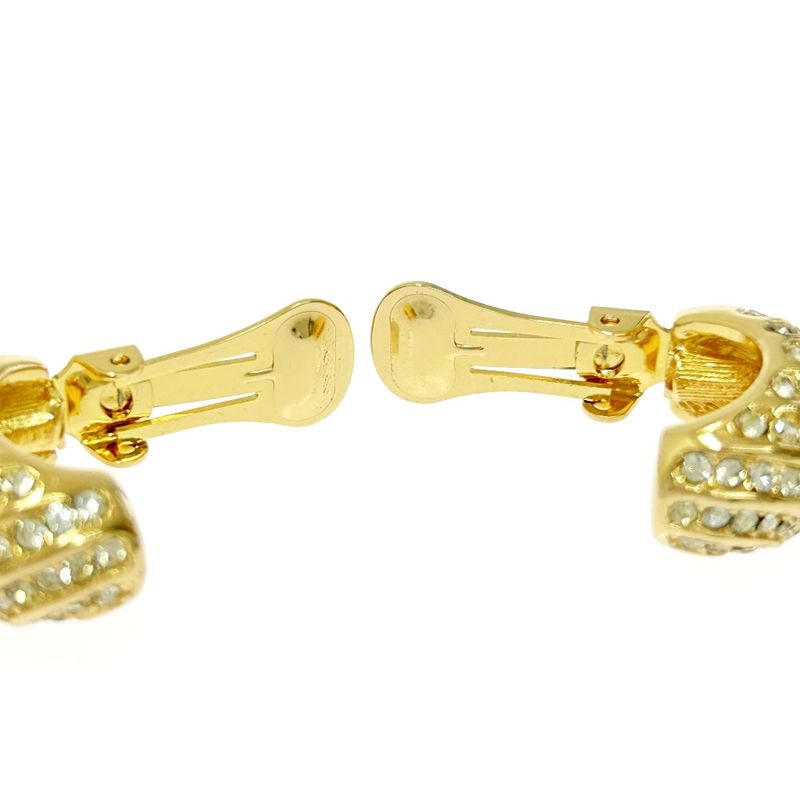 Christian Dior GP Rhinestone Earrings Gold — view 9