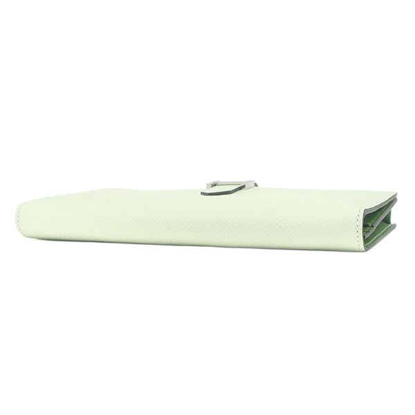 Hermes Long Wallet Bearn Souffle Verso Vaux Epson Vert Fizz Yucca Silver — view 3