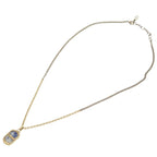 Dior CD Icon Logo Gold Blue Necklace Accessories 0575 — view 3