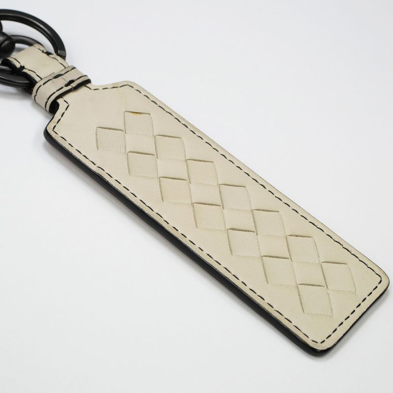 Bottega Veneta Key With Hook Ring Ivory Leather Holder Accessories — view 4