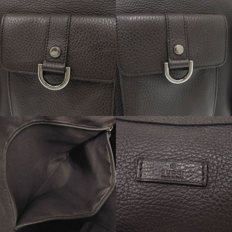 Gucci one Shoulder Bag Leather Dark Brown Handbag 1175 — view 7