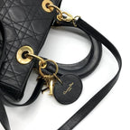 Dior Lady 2-Way Cannage Hand Bag Black — view 6