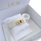 Christian Dior 30 Montaigne B1760 M Size Leather Ivory White Double Bracelet Belt — view 3