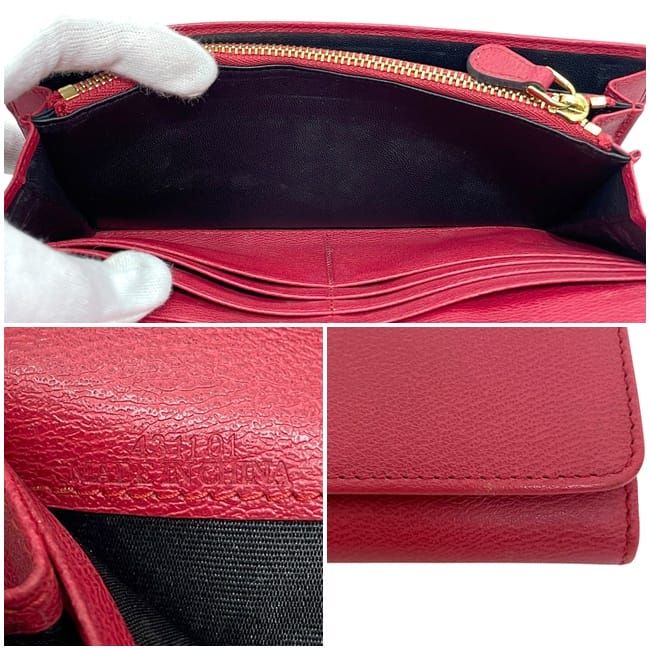 Loewe Foldable Long Wallet Continental Red Anagram — view 6