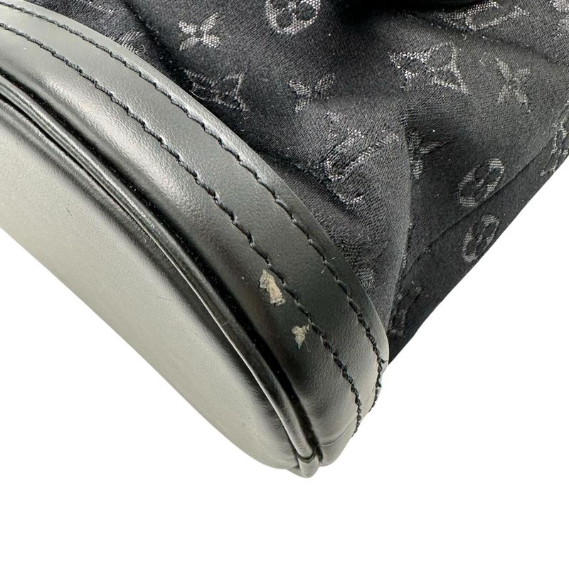Louis Vuitton Monogram Satin Little Bucket Handbag Noir — view 9