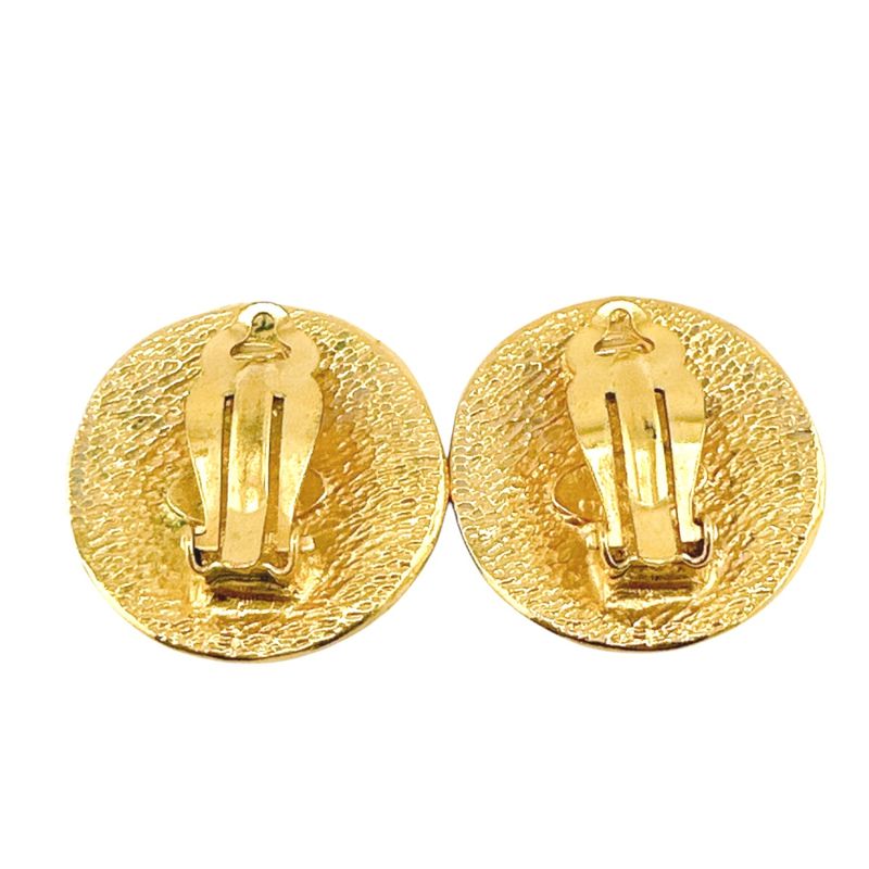 Chanel Earring Circle Logo Large Vintage Cambon Earrings — view 3