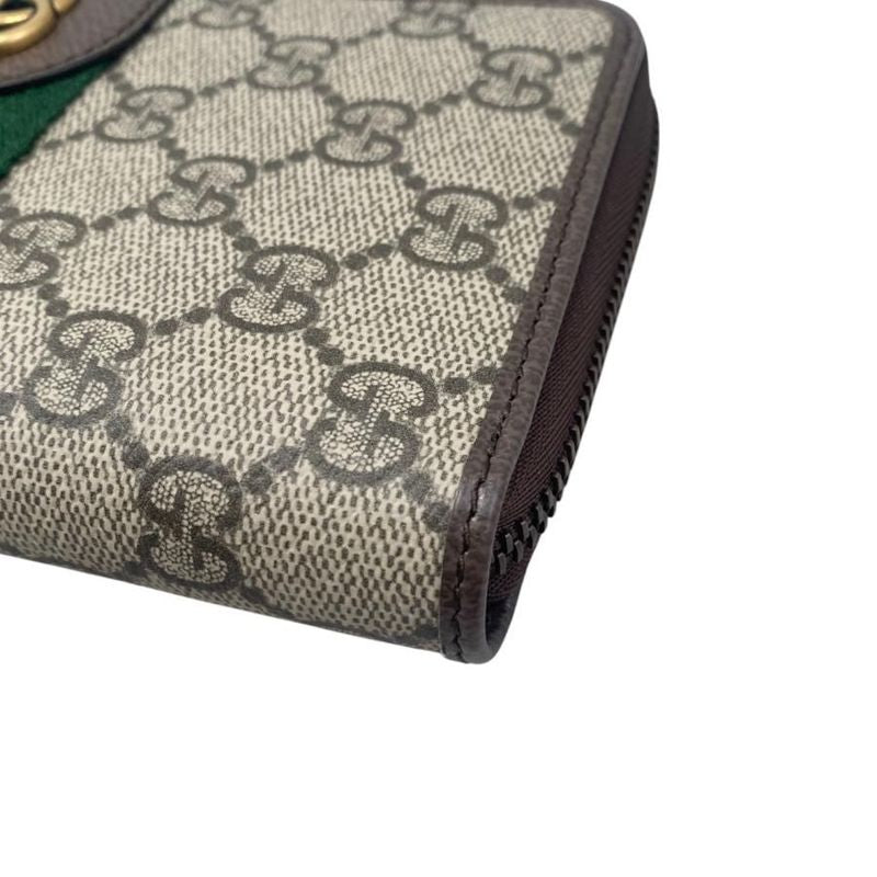Gucci Bi-Fold Long Wallet Ophidia Zip-Around GG Pattern Double — view 4