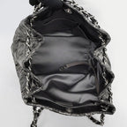 Chanel Nylon Chain Tote Bag Silver Hardware Quilted — view 6