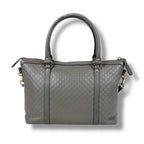 Gucci Micro Shimmer Leather Mini Tote Bag 2-Way Light Gray — view 3