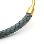 Hermes Bracelet Jumbo Breath Metal Leather Blue Gray Gold Hardware 2 Strands — view 6